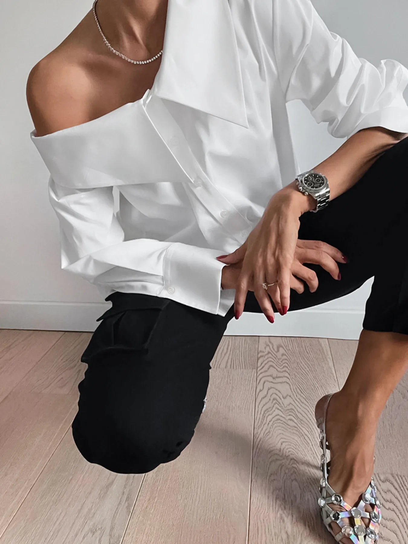 Button Up Long Sleeve Shirt - Velora Luxury Fashion