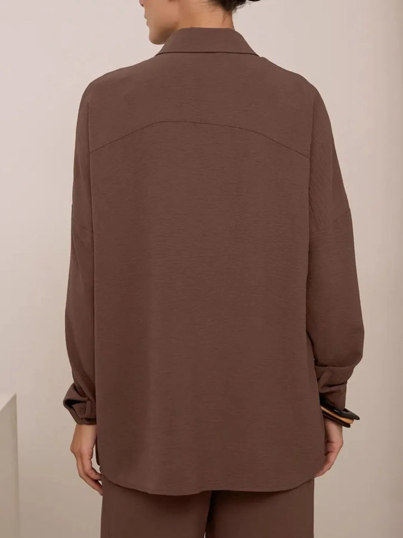 Button Up Long Sleeve Shirt and Pants Set - Velora Luxury Fashion