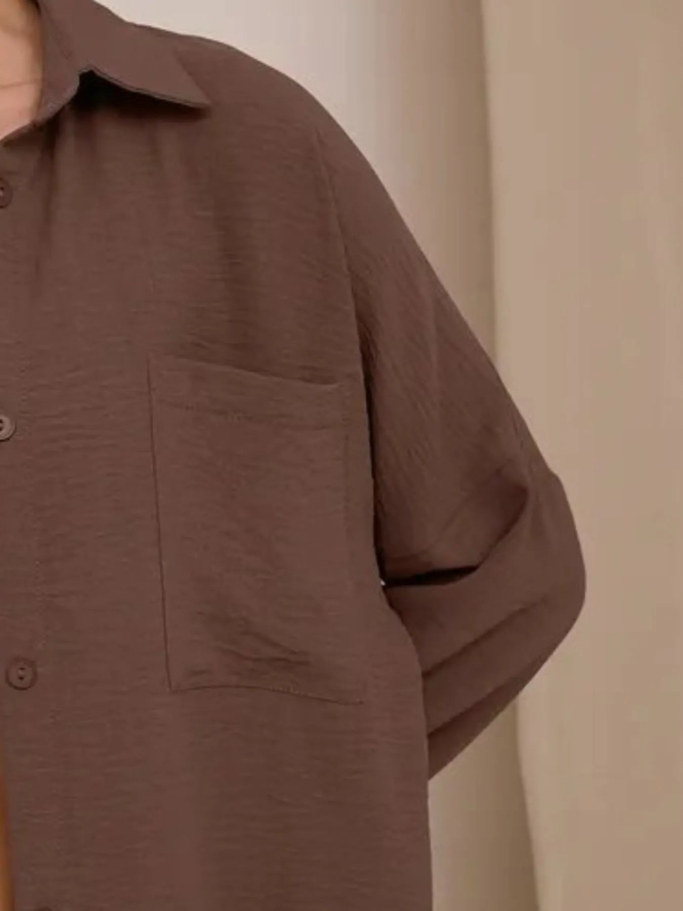 Button Up Long Sleeve Shirt and Pants Set - Velora Luxury Fashion