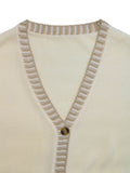 Button Up V-Neck Sweater Vest - Velora Luxury Fashion