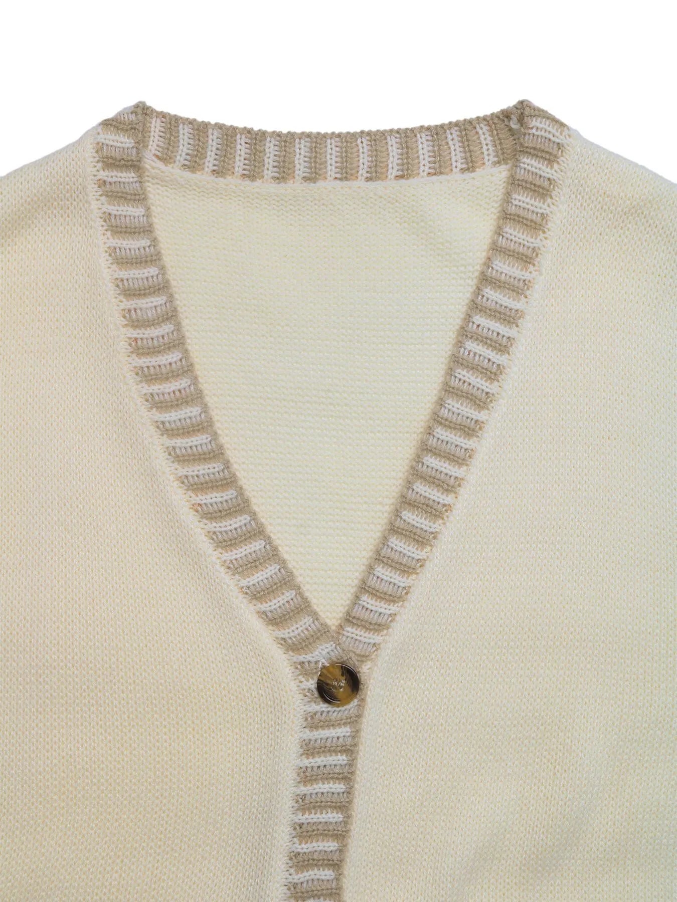 Button Up V-Neck Sweater Vest - Velora Luxury Fashion