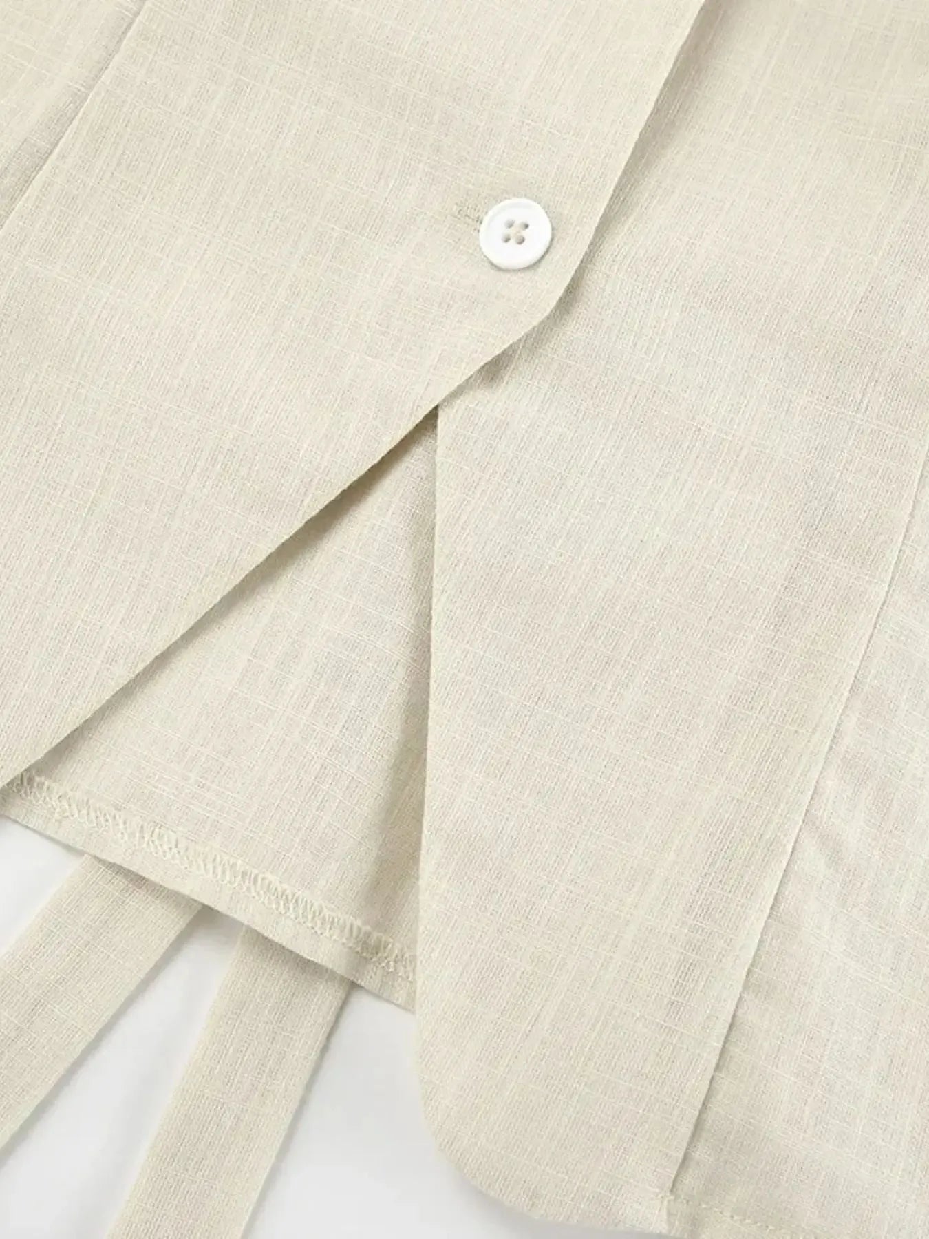 Button Up V-Neck Vest and Shorts Set - Velora Luxury Fashion