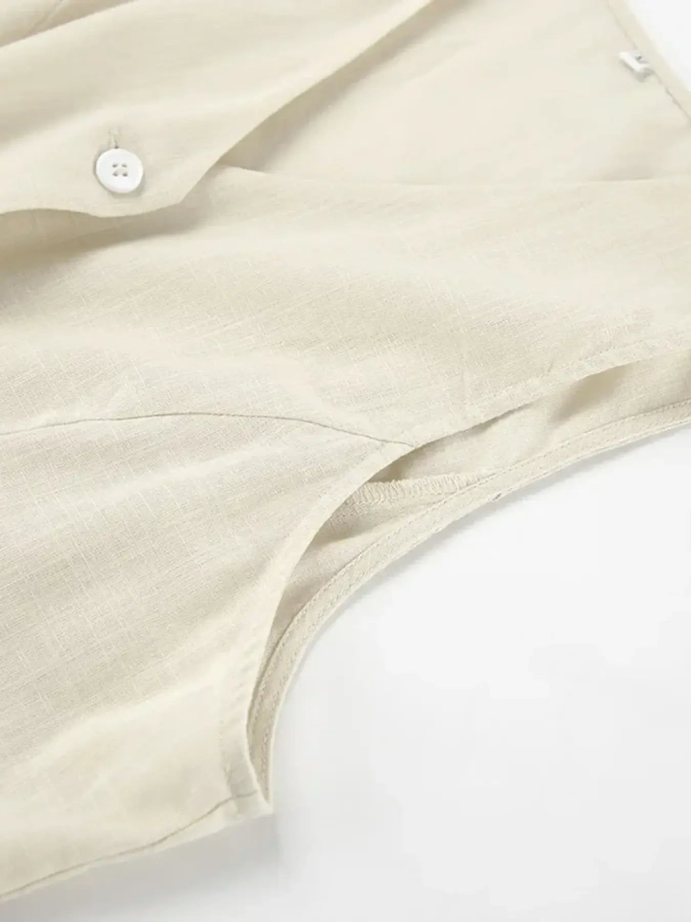 Button Up V-Neck Vest and Shorts Set - Velora Luxury Fashion