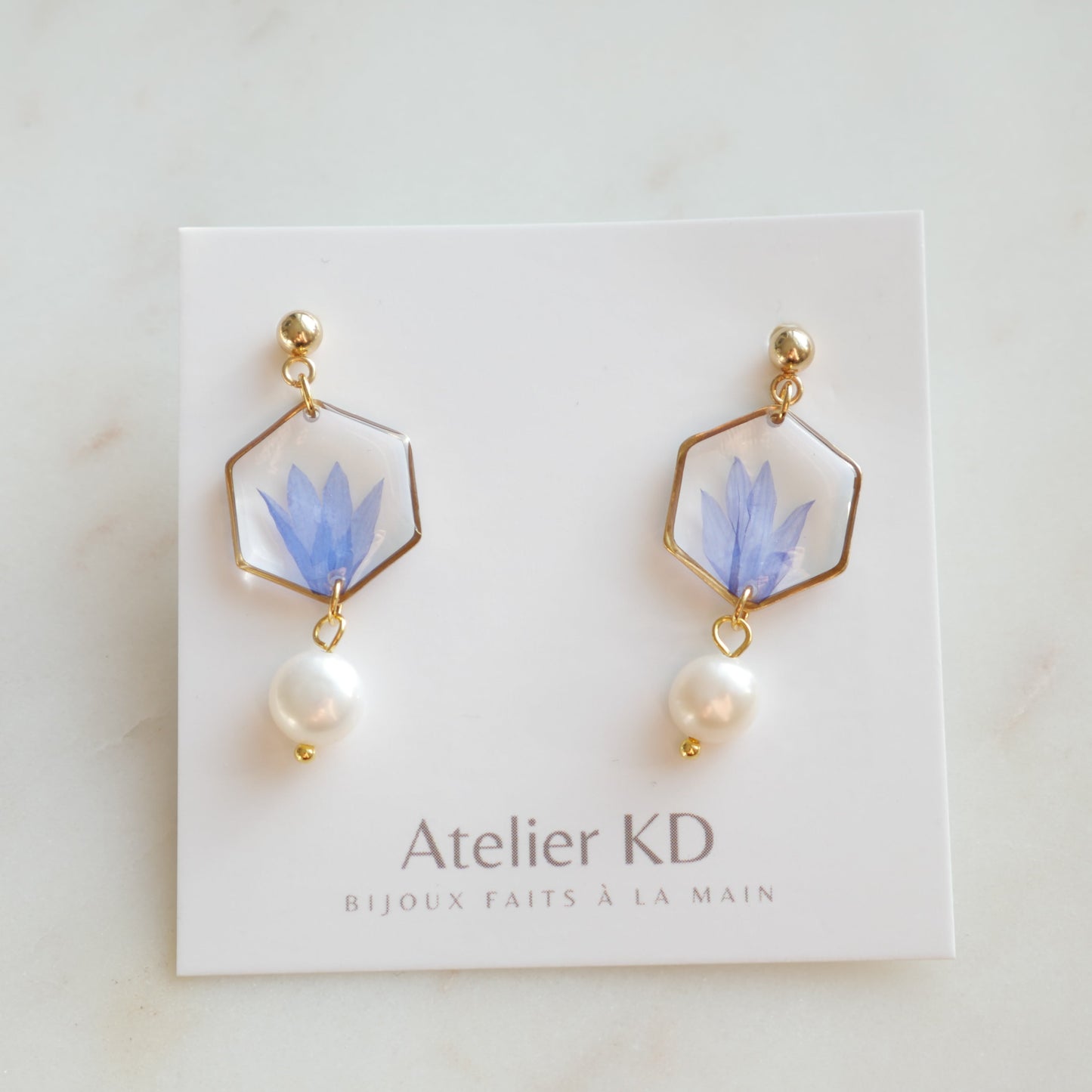 Boucles d'oreilles Perla Blu - hexa - Velora