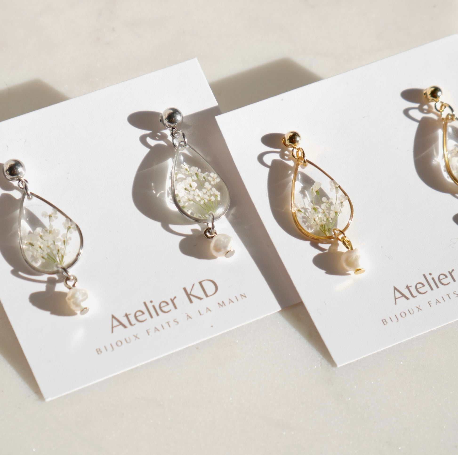 Boucles d’oreilles Perla - fleurs sauvages goute (moyen) - Velora