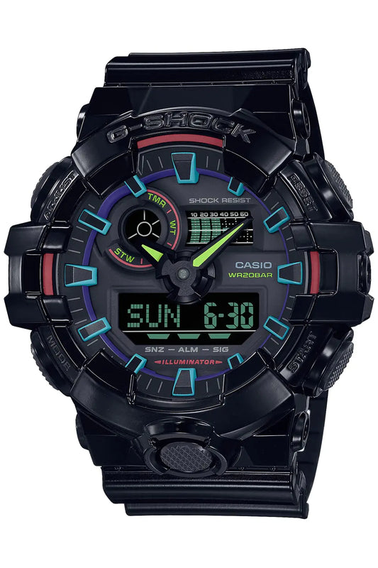 CASIO G-Shock GA-700RGB-1AJF [G-Shock Virtual Rainbow: Gamers RGB Series] Watch Imported from Japan Feb 2023 Model - Velora Luxury Fashion