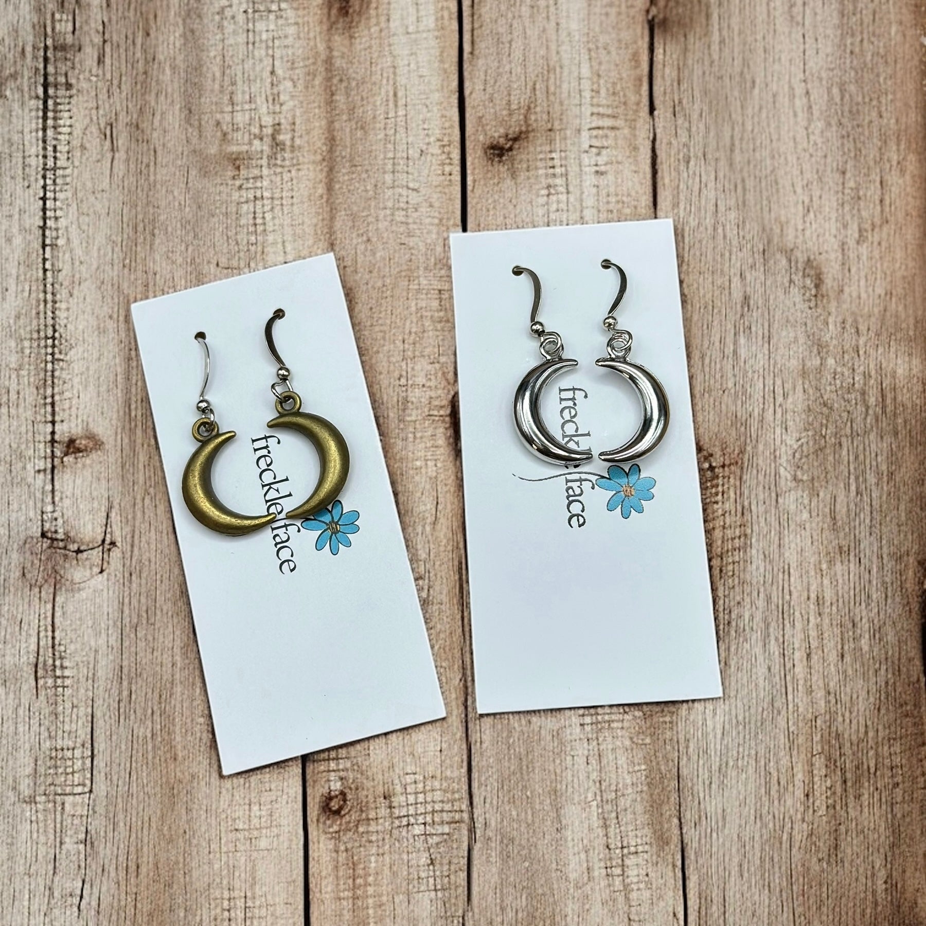 Bubble Moon Earrings - 3D Crescent Shape, Hypoallergenic, Nickel-free - Velora