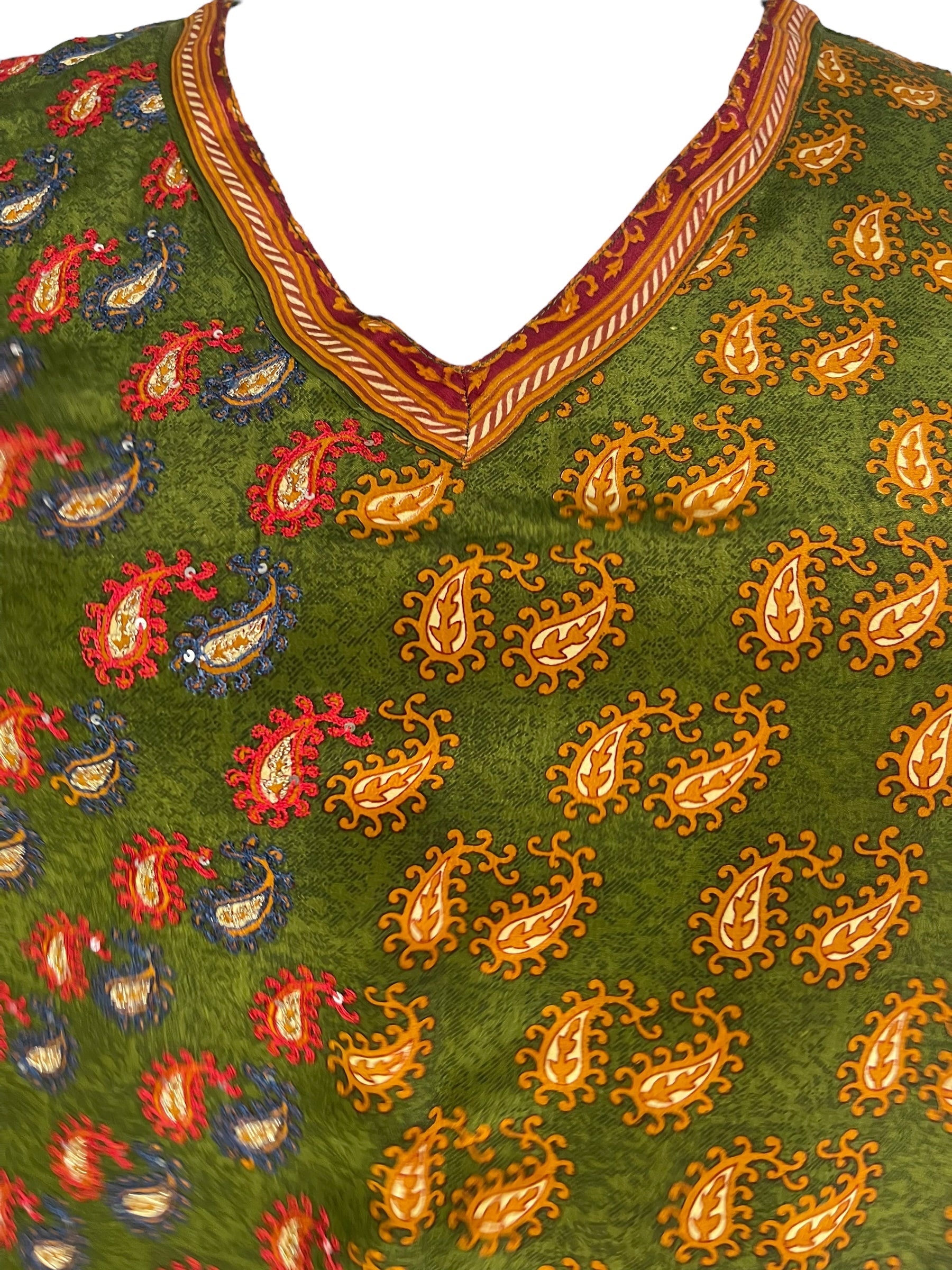 PRC6119 Avatar Pure Silk Short Kaftan Tunic without Slits - Velora