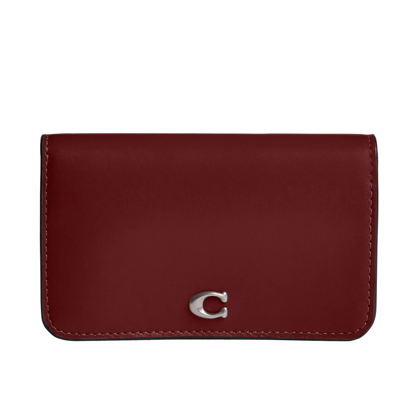 COACH Women's Slim Card Holder Dark Ruby - Velora Luxury Fashion