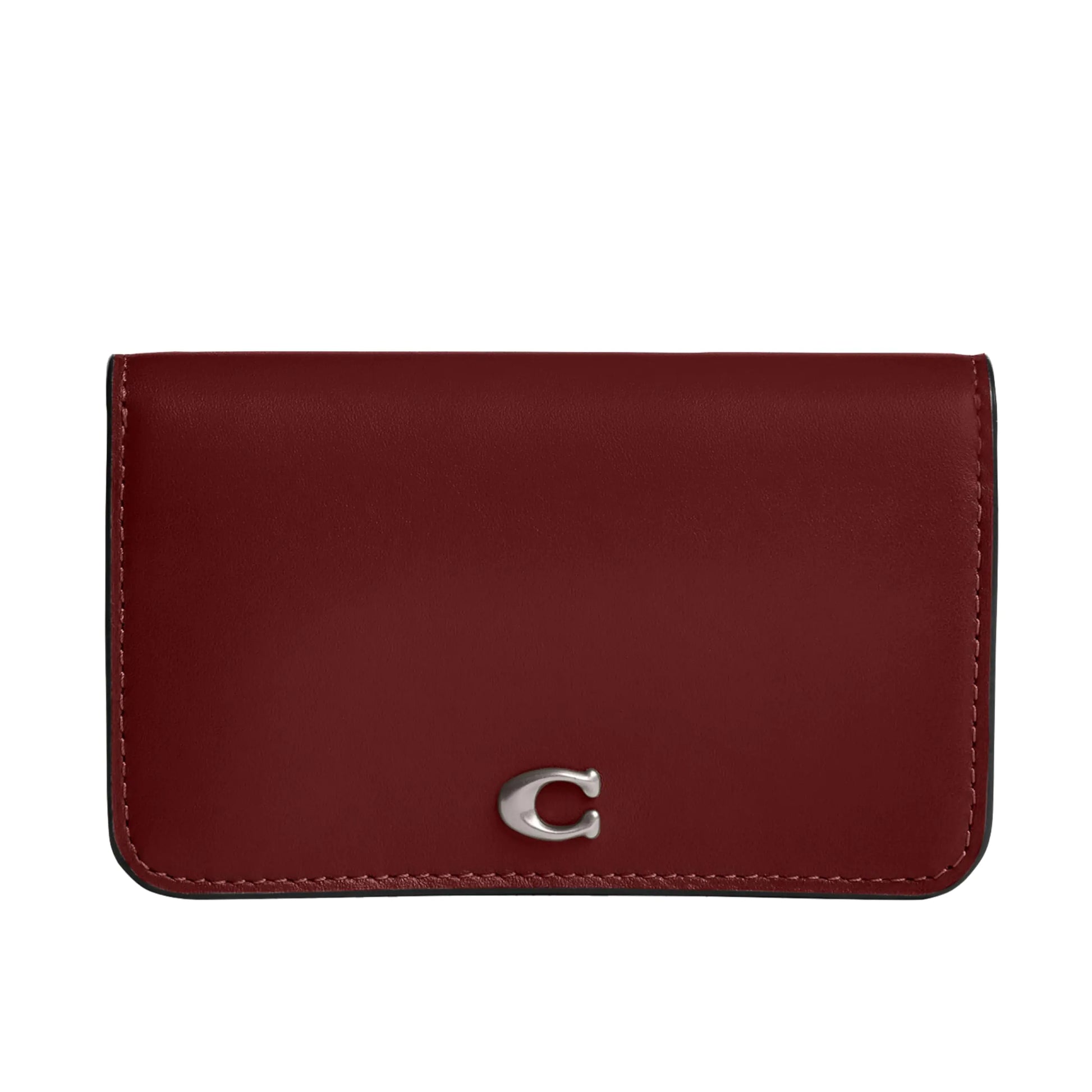 COACH Women's Slim Card Holder Dark Ruby - Velora Luxury Fashion