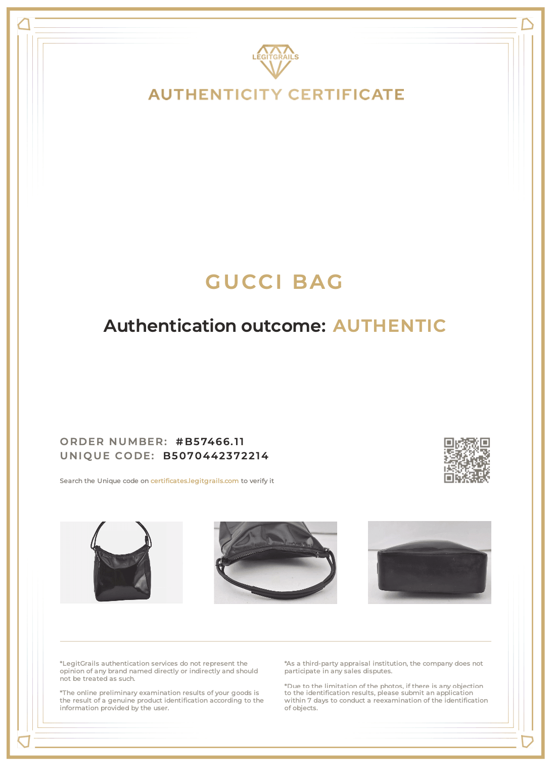 GUCCI Shoulder Hand Bag Purse Enamel Leather 0013766 Black 7891K - Velora