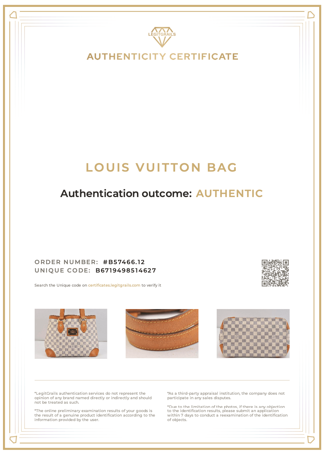 Louis Vuitton Damier Azur Hampstead PM N51207 Shoulder Tote Bag 8127K - Velora