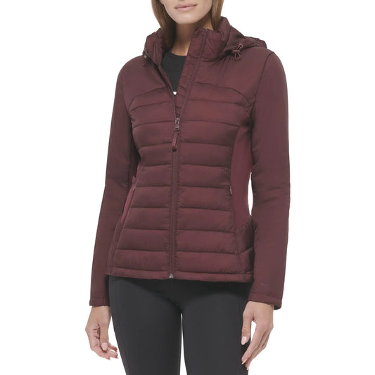 Calvin Klein womens Outerwear pufferOxbloodX-Small - Velora Luxury Fashion