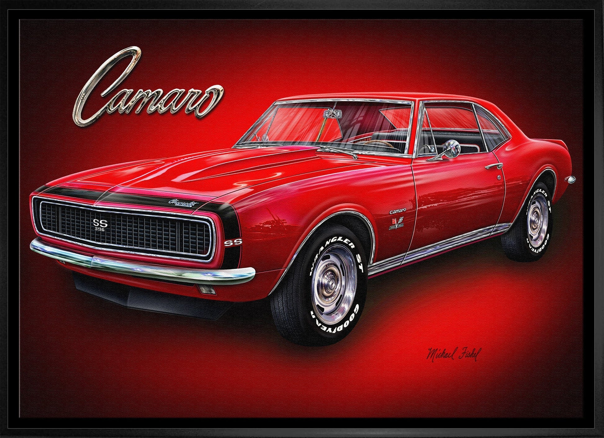 Camaro 20x29 Framed Canvas by Michael Fishel - Velora Luxury Fashion