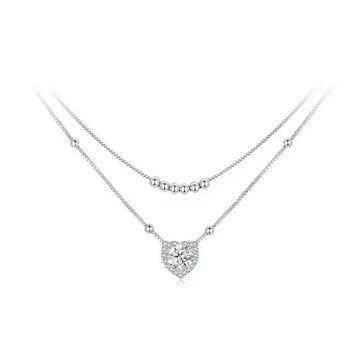 Capture Her Heart With Dazzling Brilliance: 1Ct Moissanite Heart Necklace - Velora Luxury Fashion