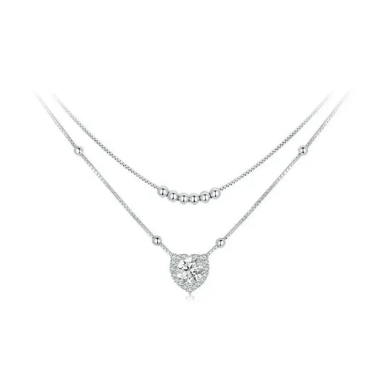 Capture Her Heart With Dazzling Brilliance: 1Ct Moissanite Heart Necklace - Velora Luxury Fashion