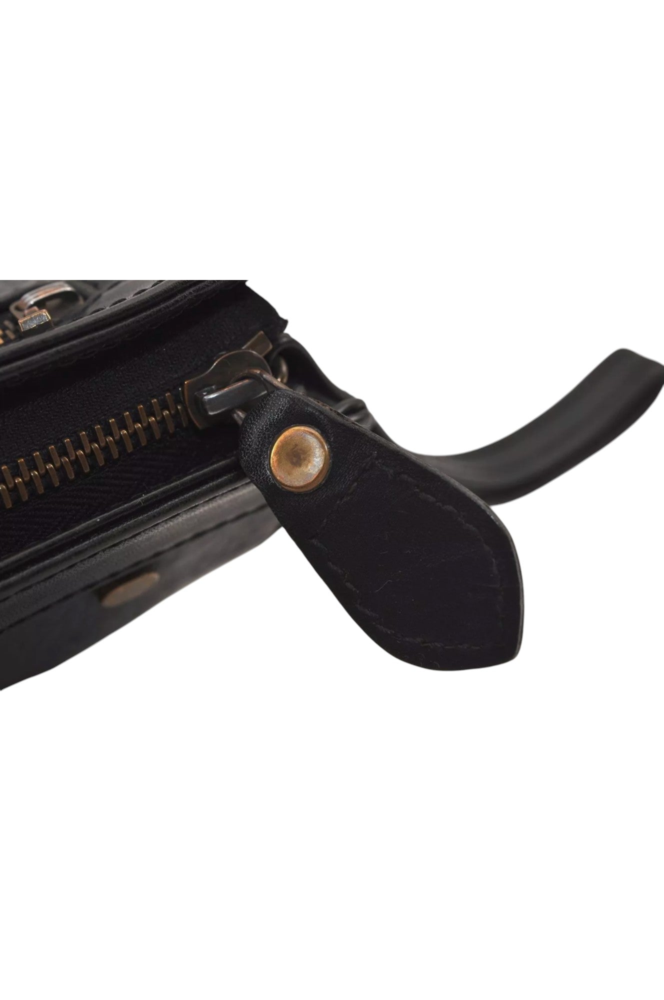 Authentic Burberrys Vintage Leather Clutch Hand Bag Purse Black 6538L - Velora