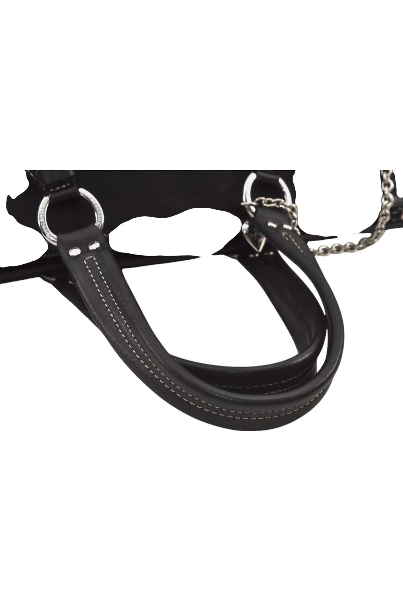 Authentic BURBERRY BLUE LABEL Hand Tote Bag Polyester Leather Black 7082L - Velora