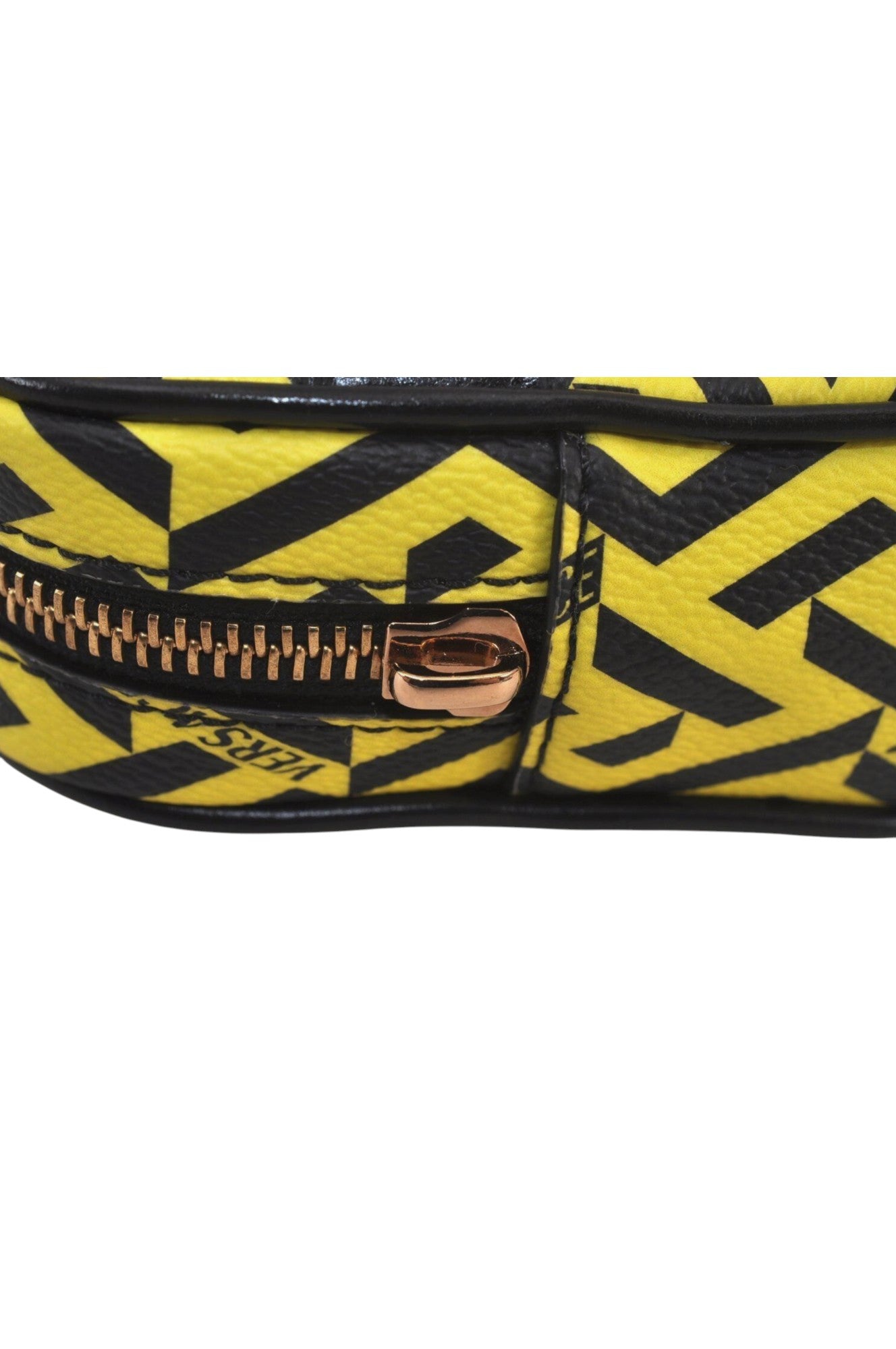 Authentic VERSACE La Greca Vintage Leather Pouch Purse Yellow Box Junk 7524L - Velora