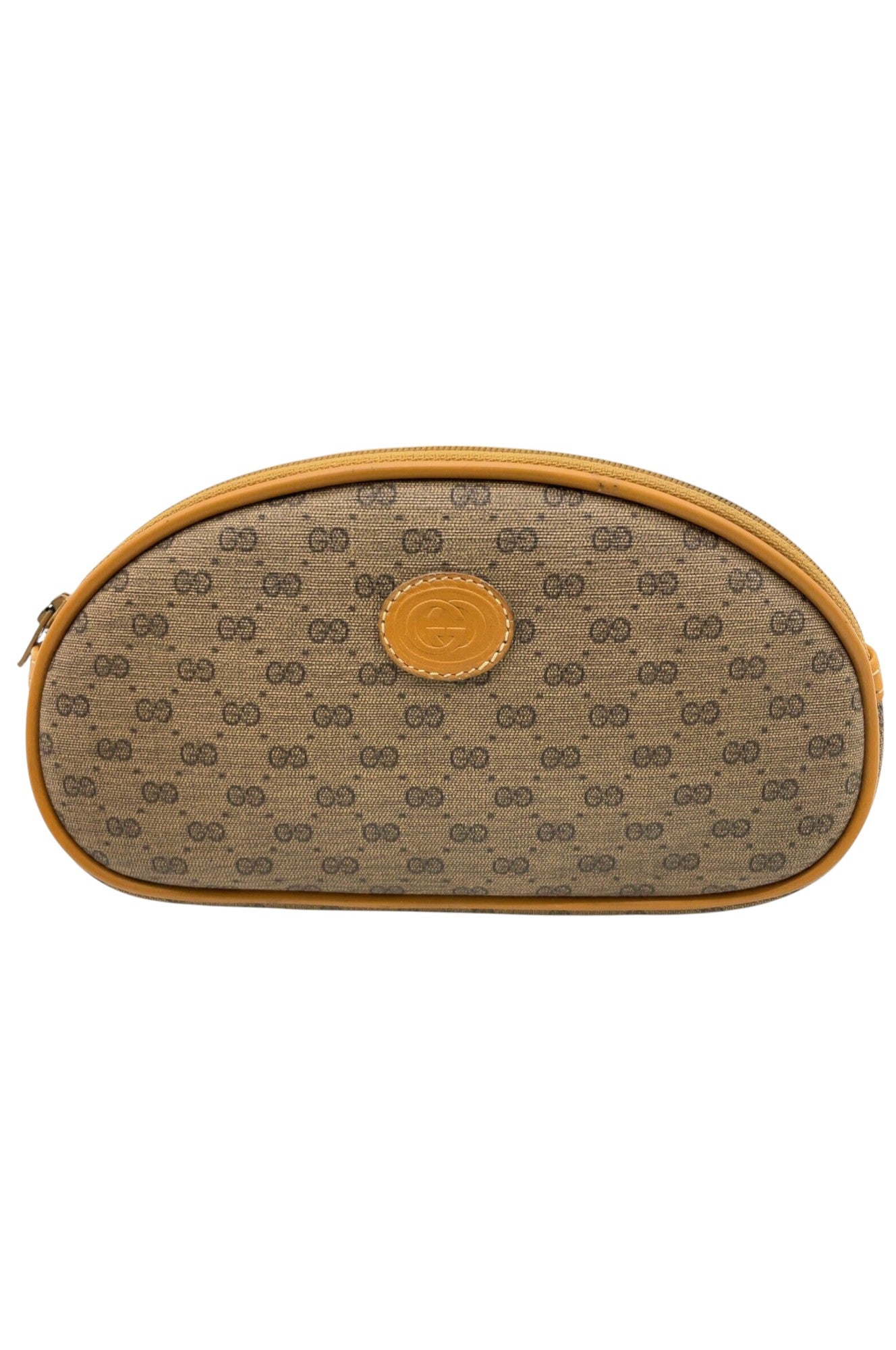 Auth Gucci Old Micro GG PVC Brown Round Shoulder Bag With Pouch Set SKS0200041 - Velora