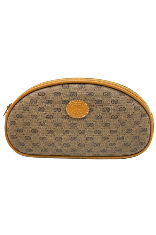 Auth Gucci Old Micro GG PVC Brown Round Shoulder Bag With Pouch Set SKS0200041 - Velora