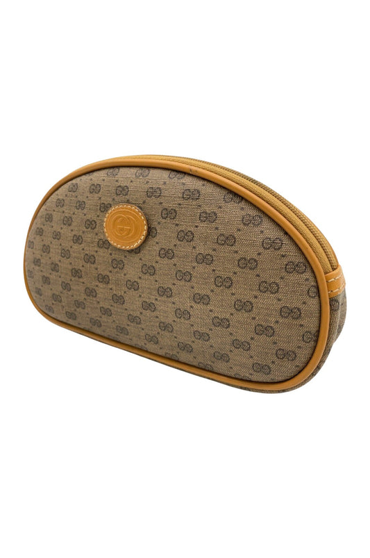 Auth Gucci Old Micro GG PVC Brown Round Shoulder Bag With Pouch Set SKS0200041 - Velora
