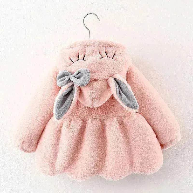 Cartoon Coat Hooded Baby Girl Toddler Fur - Velora
