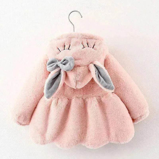 Cartoon Coat Hooded Baby Girl Toddler Fur - Velora