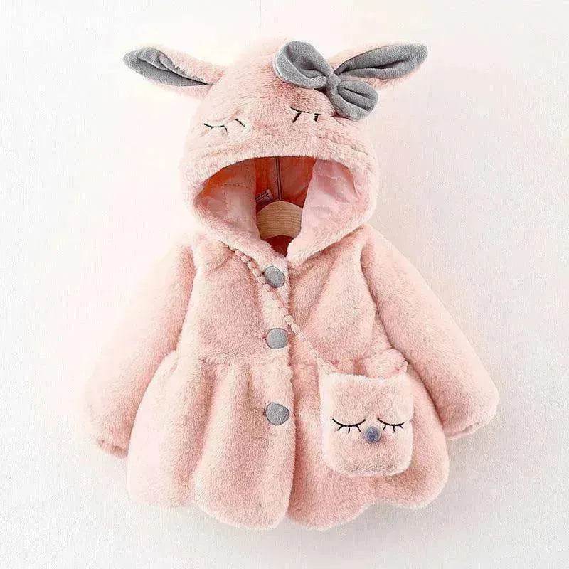 Cartoon Coat Hooded Baby Girl Toddler Fur - Velora