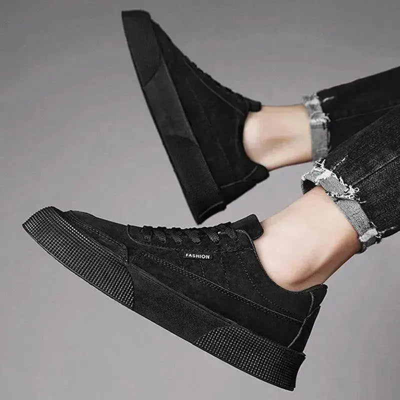 Men's Breathable Lace-Up Sneakers | Thick-Sole Casual Board Shoes