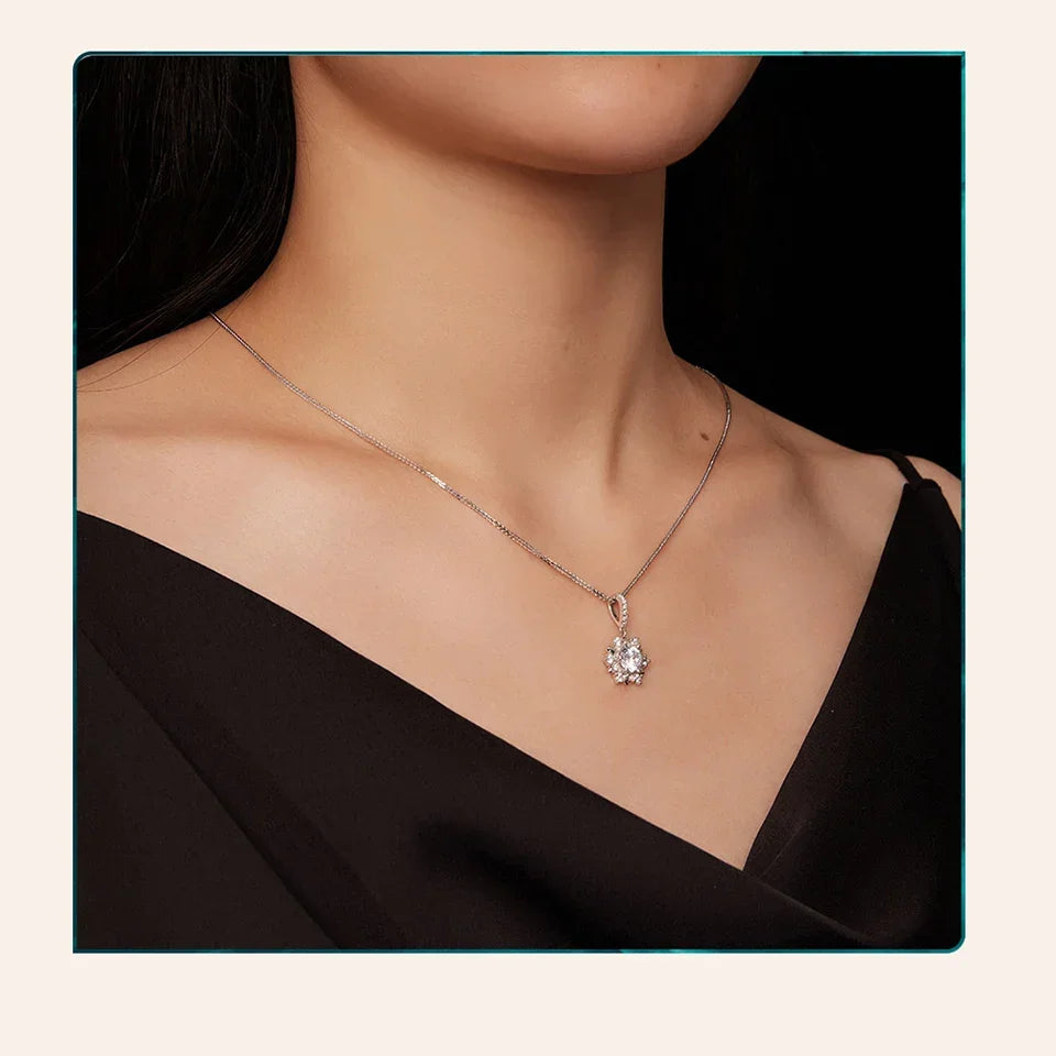 Celestial Sparkle 1ct Moissanite Sterling Silver Star Pendant Necklace - Velora Luxury Fashion