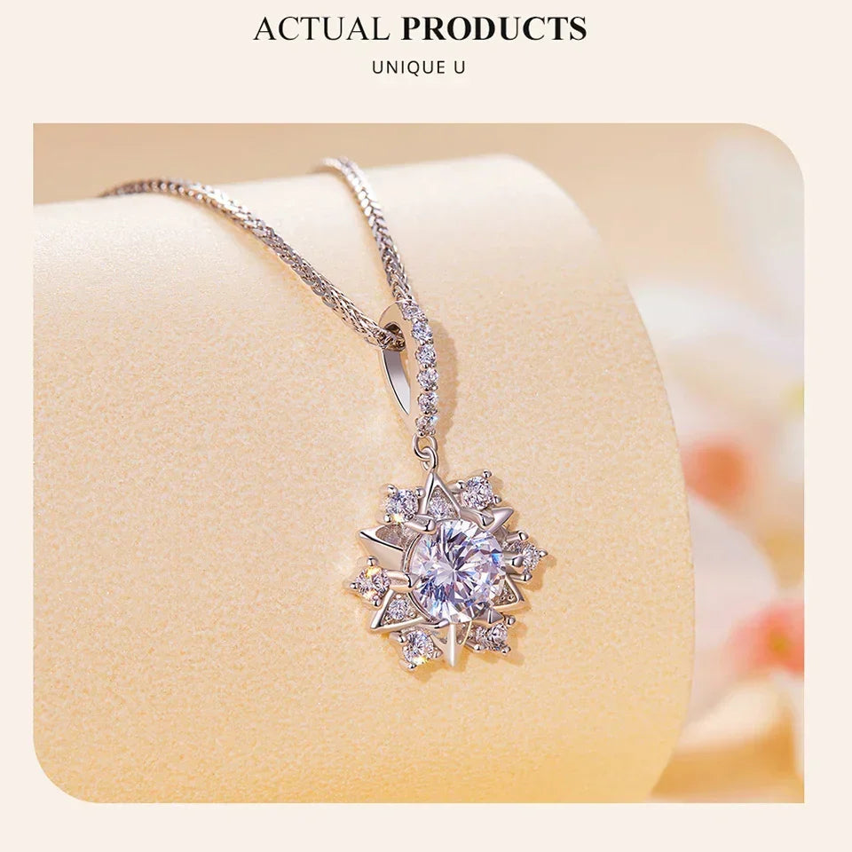 Celestial Sparkle 1ct Moissanite Sterling Silver Star Pendant Necklace - Velora Luxury Fashion