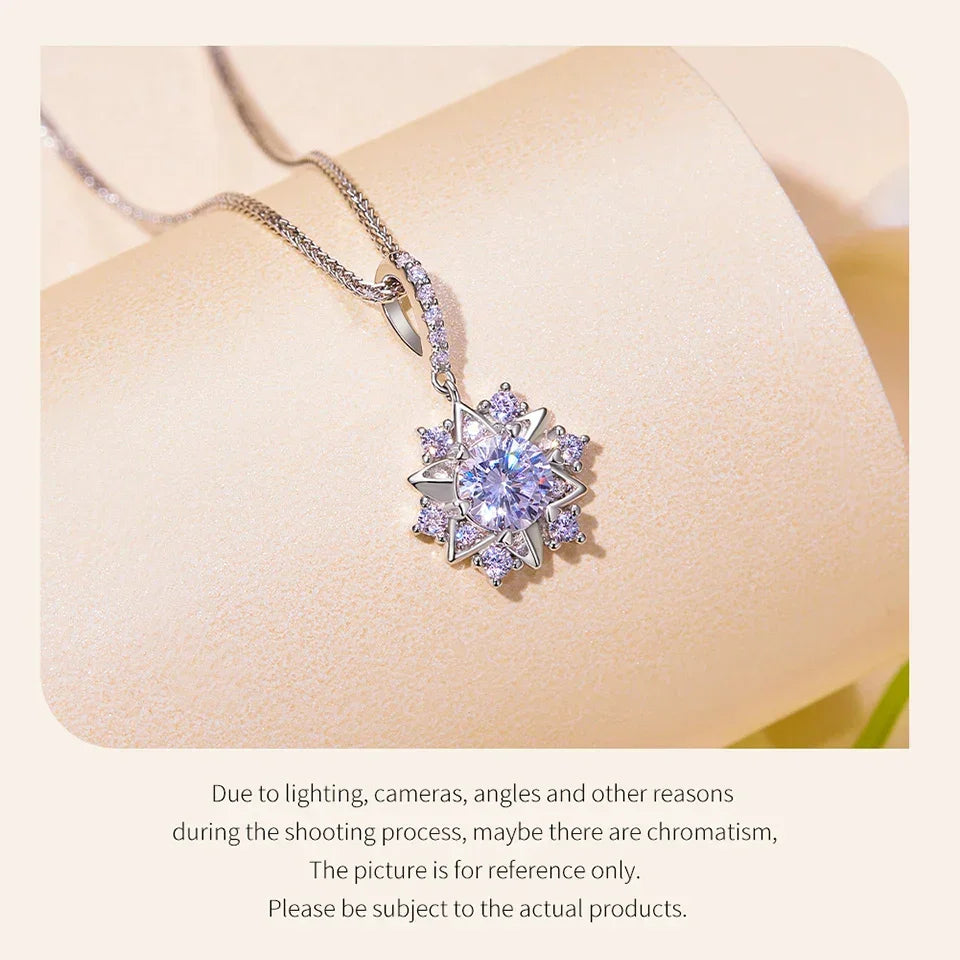 Celestial Sparkle 1ct Moissanite Sterling Silver Star Pendant Necklace - Velora Luxury Fashion