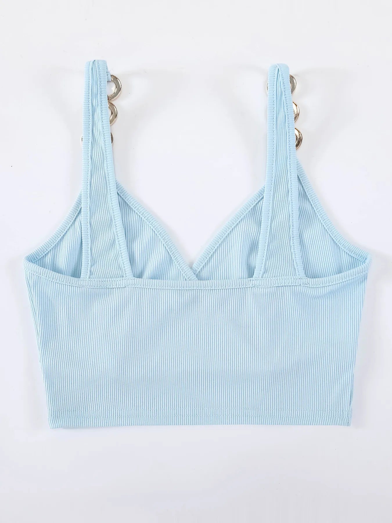 Chain Strap Ribbed Cami Top - Velora Luxury Fashion