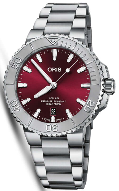 ORIS AQUIS Cherry Edition on Bracelet 01 733 7766 4158-07 8 22 05PEB - Velora