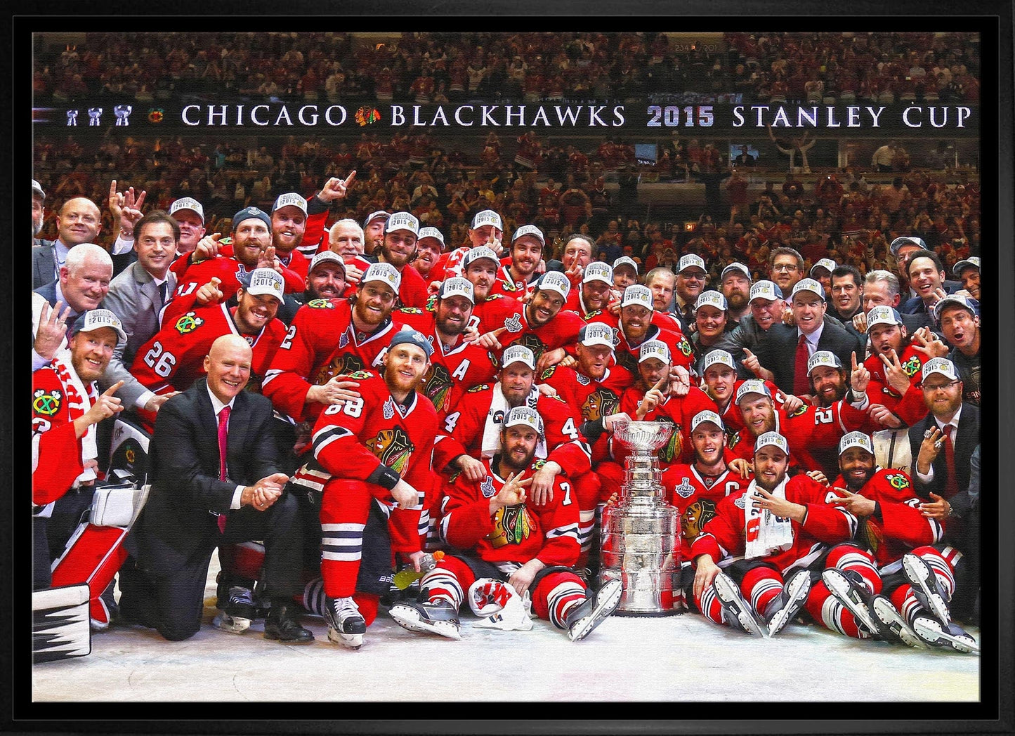 Chicago Blackhawks 20x29 Framed Canvas 2015 Stanley Cup - Velora Luxury Fashion