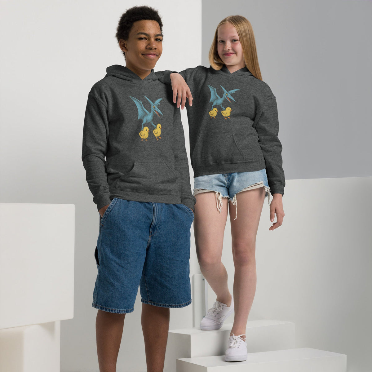 Chickasaurous Pteropoultry Youth heavy blend bunny hug (hoodie) - Velora Luxury Fashion