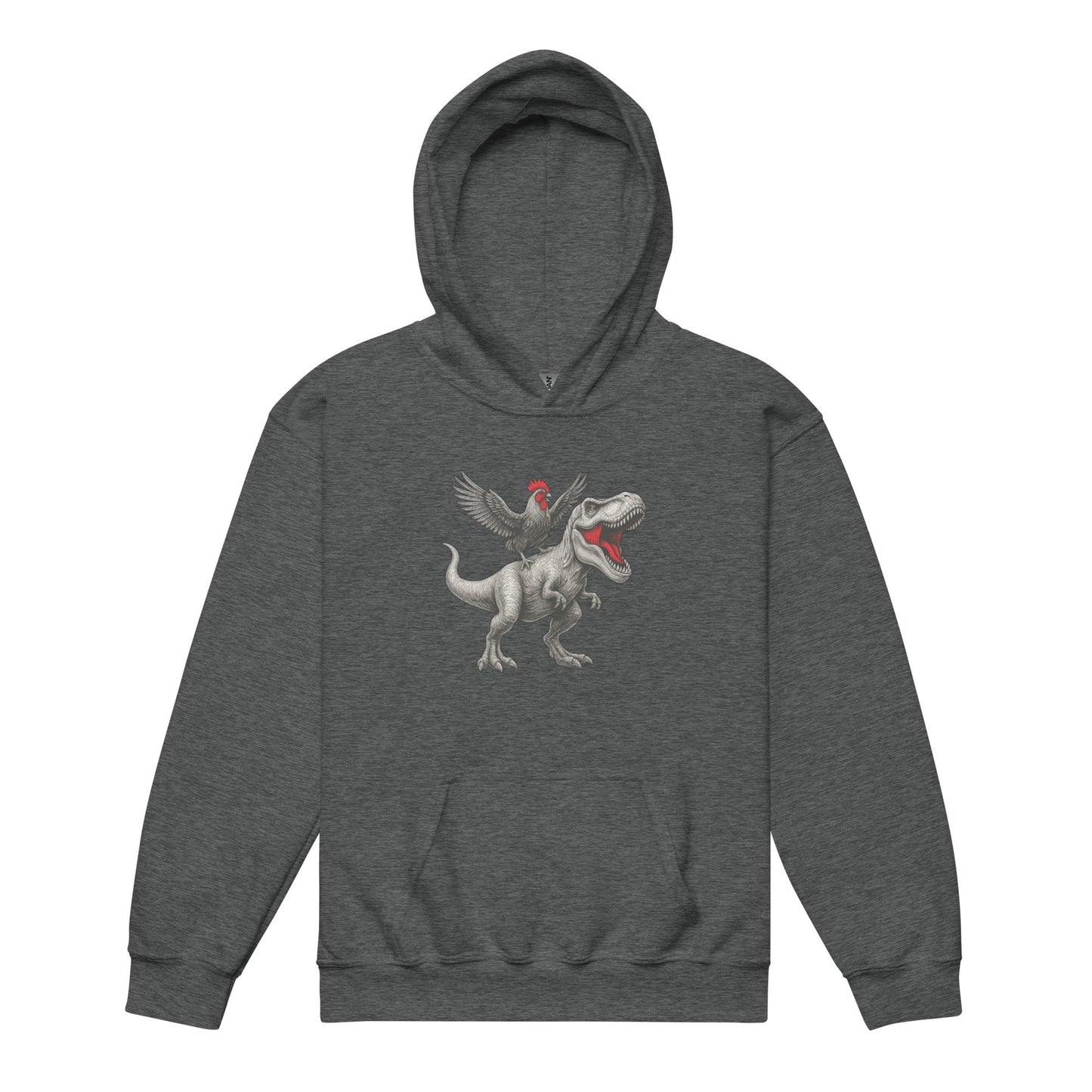 Chickasaurous Tyrannosaurs Pecks Youth heavy blend bunny hug (hoodie) - Velora Luxury Fashion