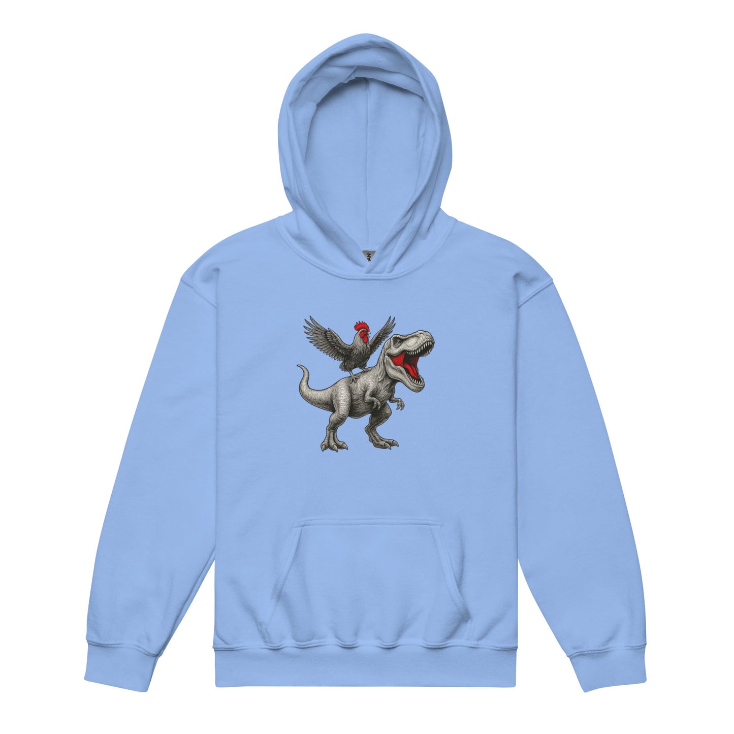 Chickasaurous Tyrannosaurs Pecks Youth heavy blend bunny hug (hoodie) - Velora Luxury Fashion