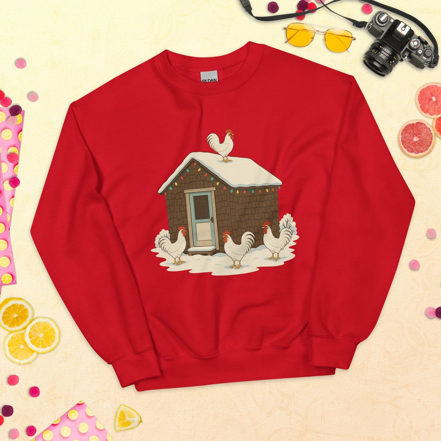 Chickmas Deck the Leghorn Unisex Sweatshirt - Velora Luxury Fashion