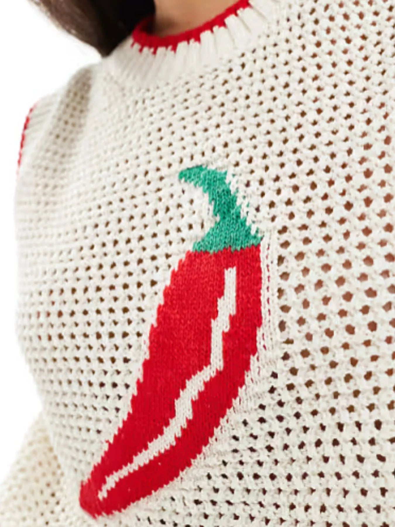 Chili Pepper Crochet Knit Tank Top - Velora Luxury Fashion