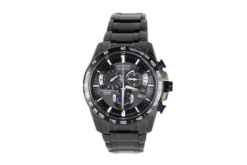 Citizen (AT4007-54E) Eco-Drive Perpetual Chrono A-T Radio Black Bracelet Watch - Velora Luxury Fashion