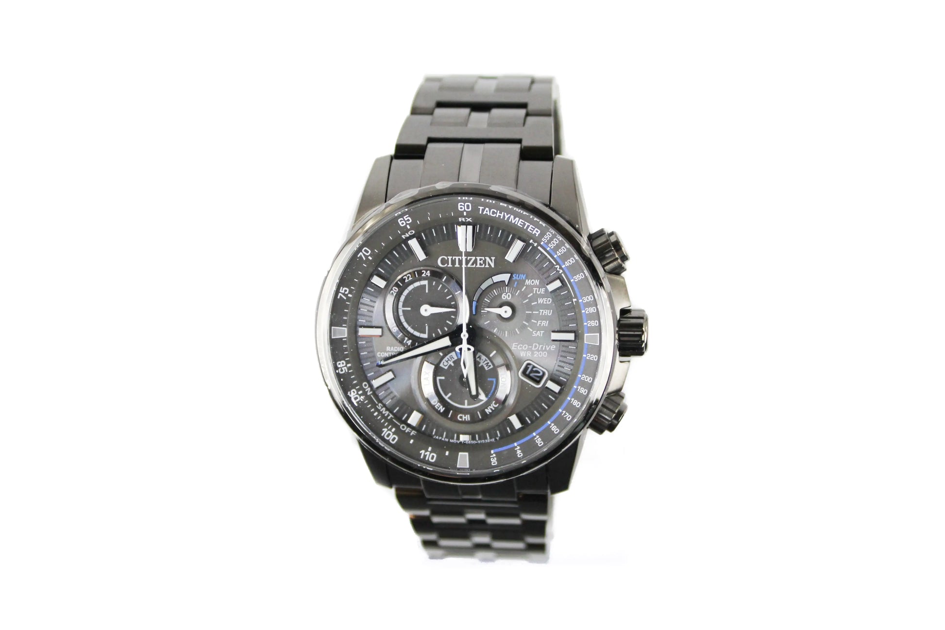 Citizen (AT4127-52H) Eco Drive Mens PCAT Gunmetal Stainless Steel Bracelet Watch - Velora Luxury Fashion