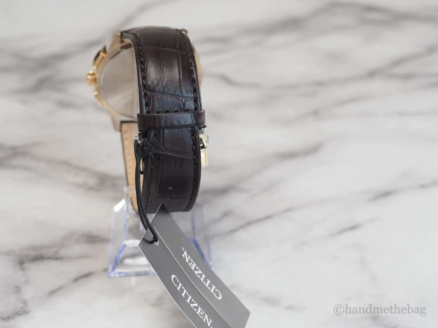 Citizen (AT8113-04H) World Chronograph A-T Brown Crocodile Print Strap Watch - Velora Luxury Fashion