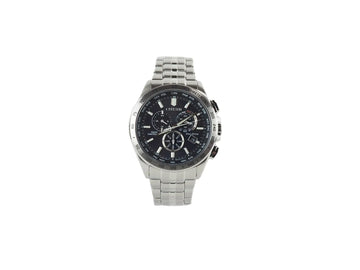Citizen (CB5870-58L) Eco-Drive A-T World Chronograph Stainless Steel Wrist Watch - Velora Luxury Fashion