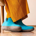 Classic Boot - Light Blue with Leather - Velora Luxury Fashion