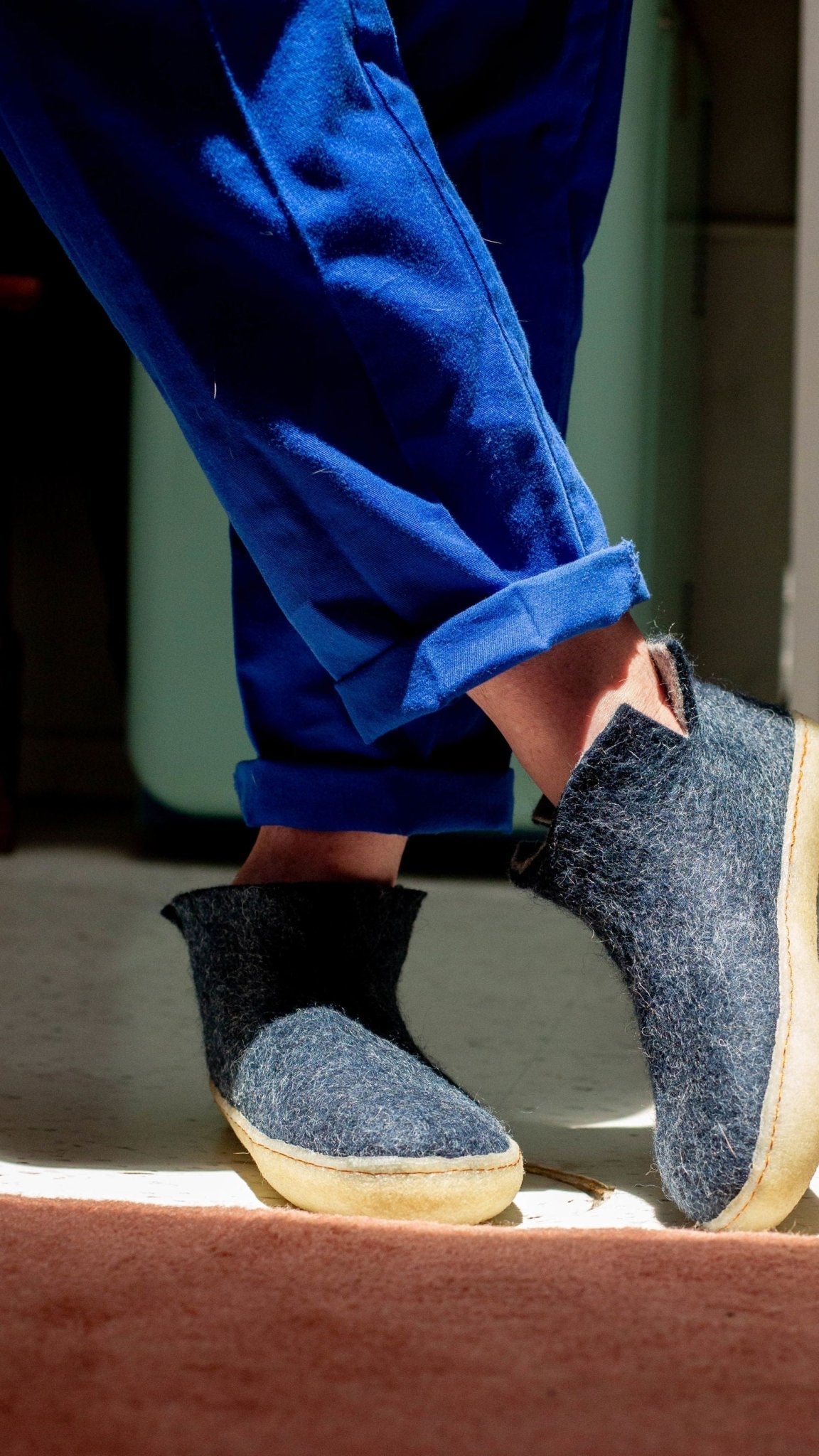 Classic Boot - Navy Blue with Rubber - Velora Luxury Fashion