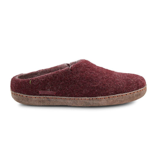 Classic Slipper - Bordeaux with Leather - Velora Luxury Fashion
