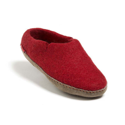 Classic Slipper - Red with Leather - Velora Luxury Fashion