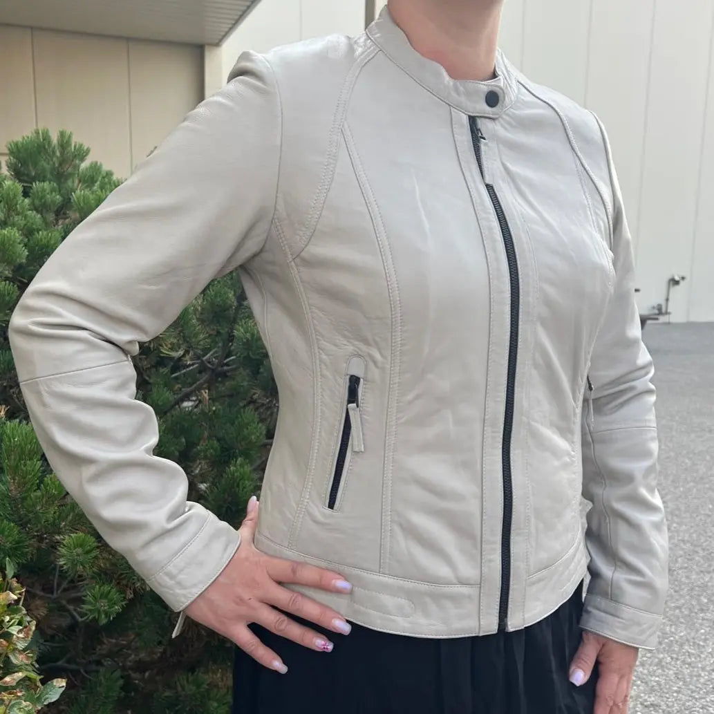 Classic Women's Lamb Leather Jacket - Velora Luxury Fashion